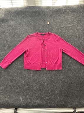Brooks Brothers 346 Pink Supima Cotton Pearl Button Cardigan Size S